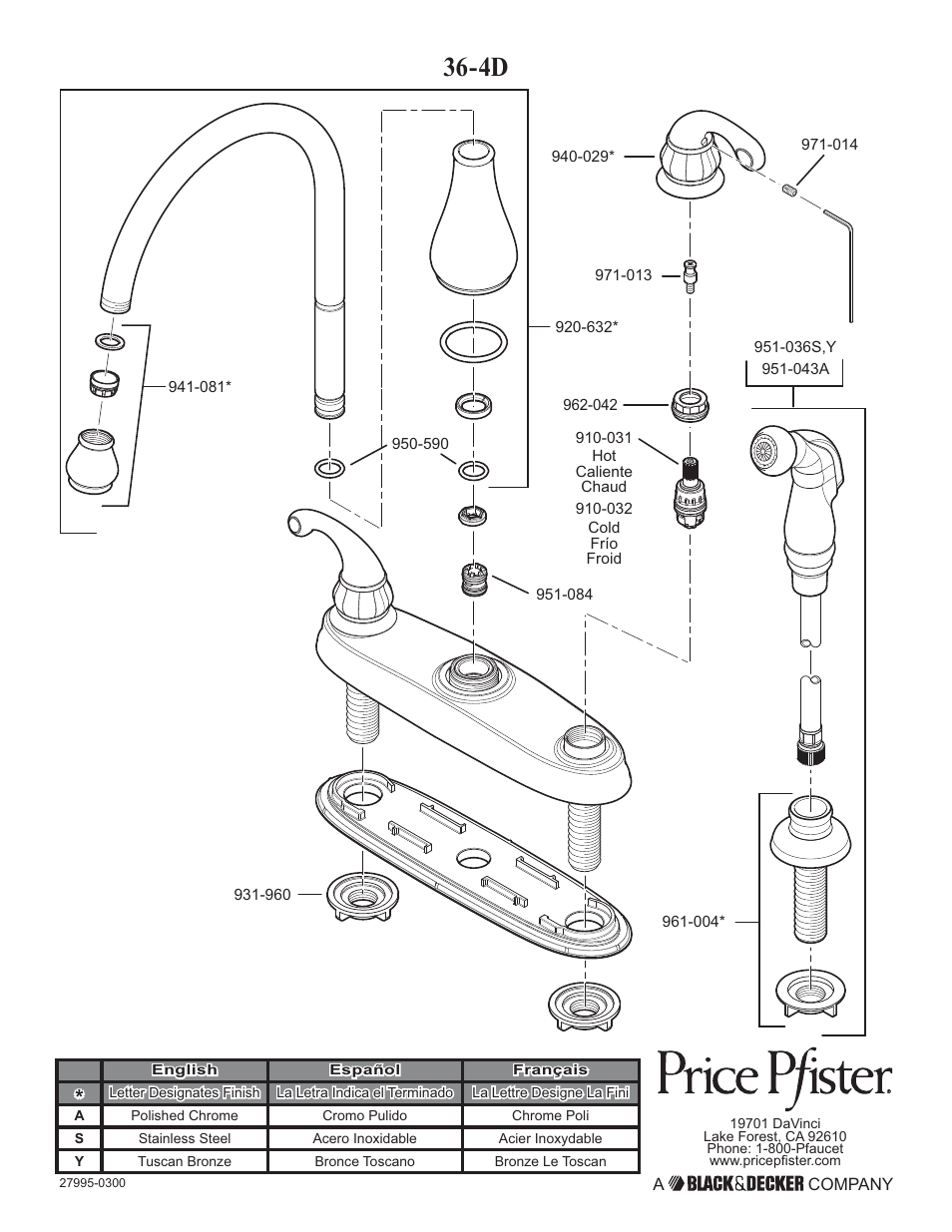 Pfister GT36-4DSS User Manual | Page 12 / 12