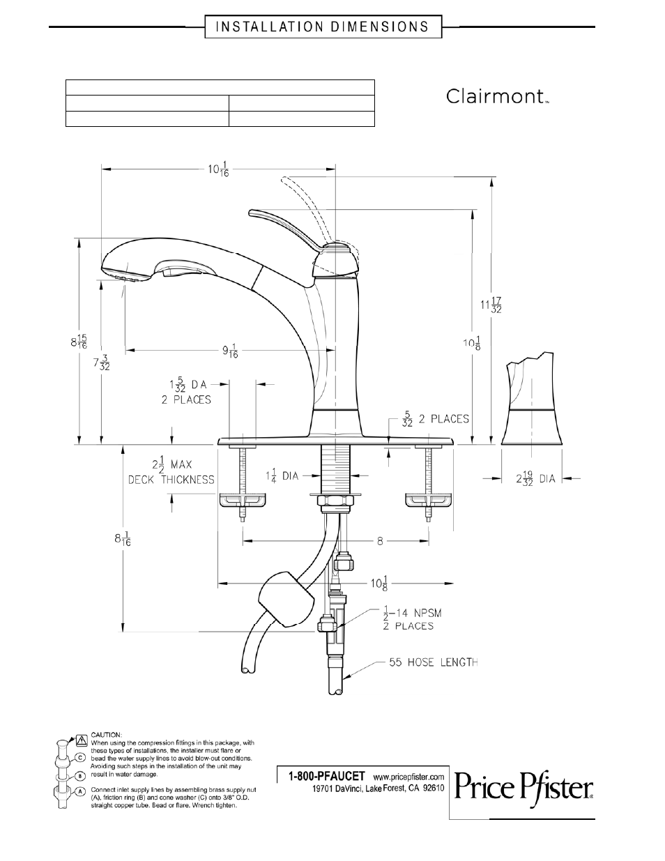 Pfister F-534-7CMS User Manual | 1 page
