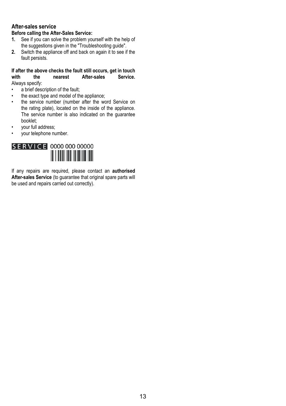 Whirlpool AKR709GY User Manual | Page 13 / 20