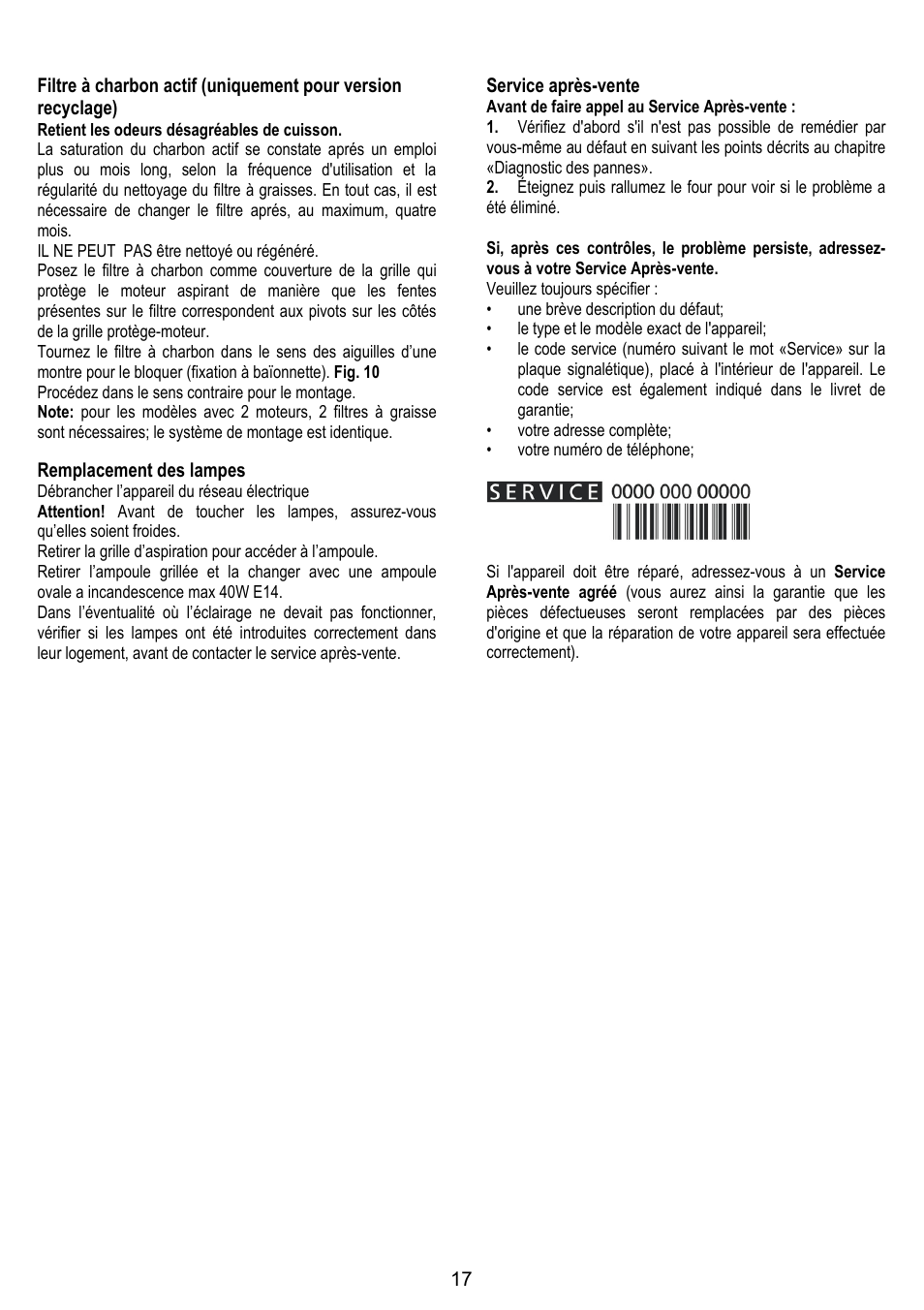 Whirlpool AKR709GY User Manual | Page 17 / 20