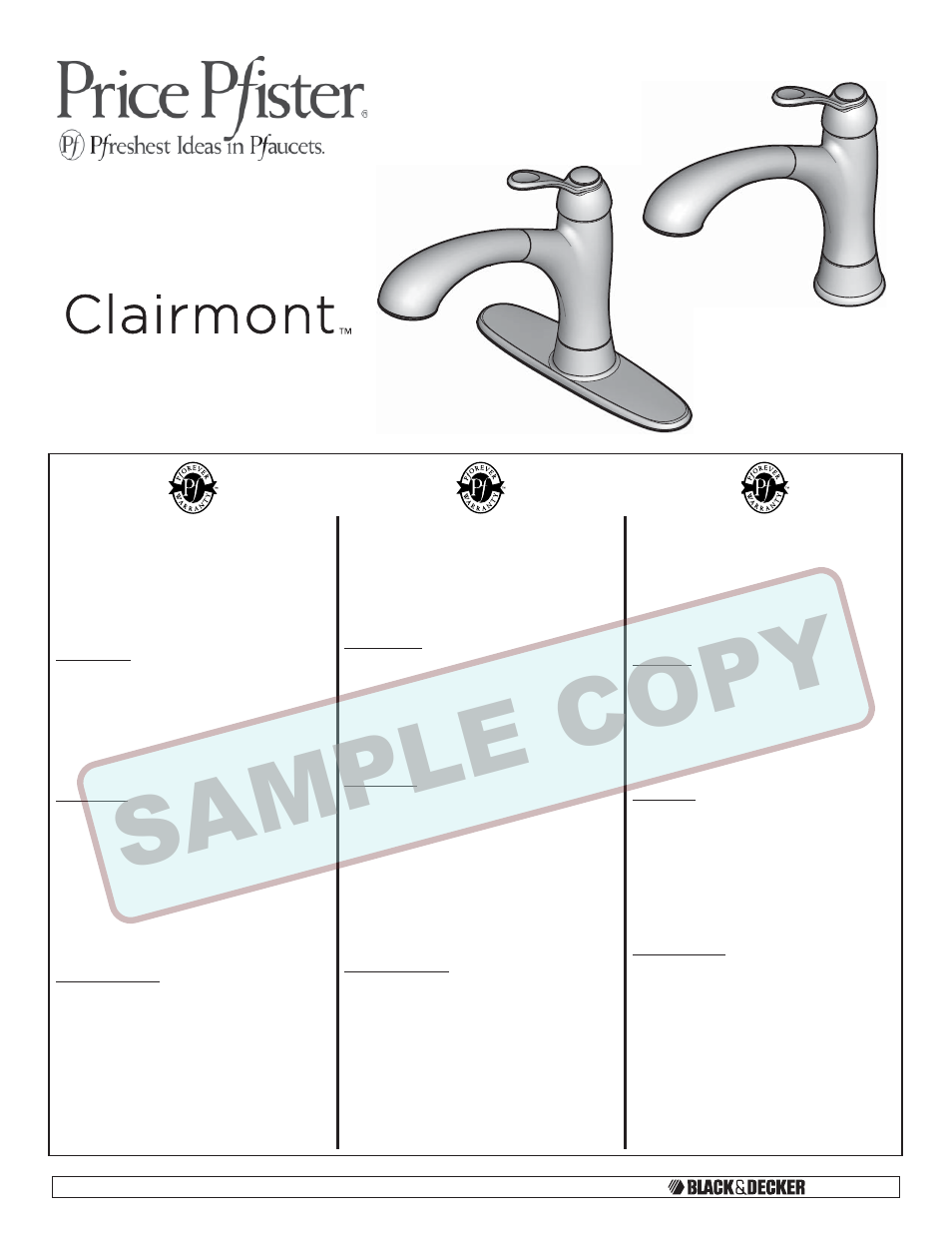 Pfister F-534-7CMS User Manual | 18 pages