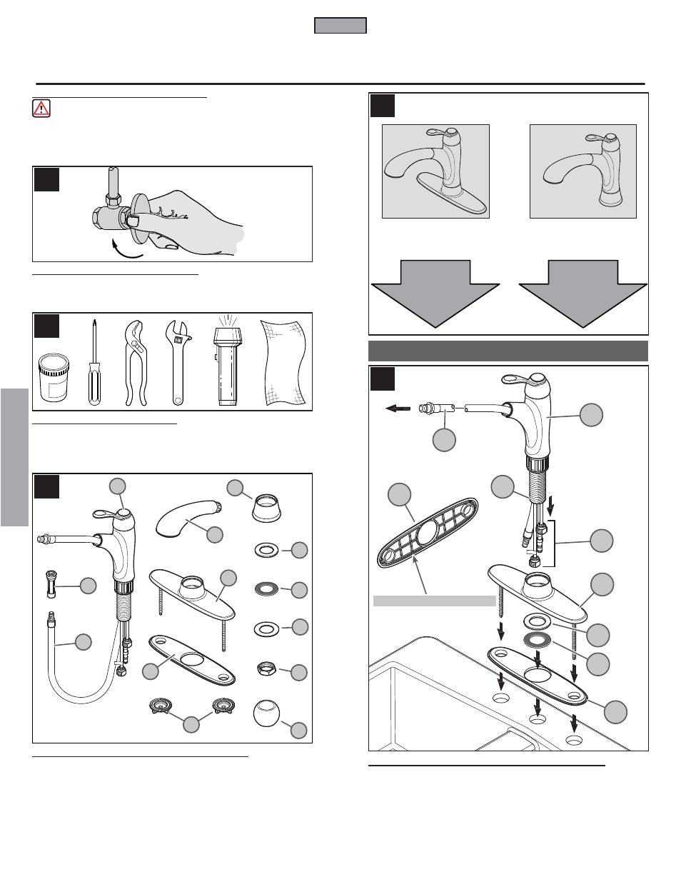 Fr a n fran çç a is ais, Installation 3 trous | Pfister F-534-7CMS User Manual | Page 12 / 18