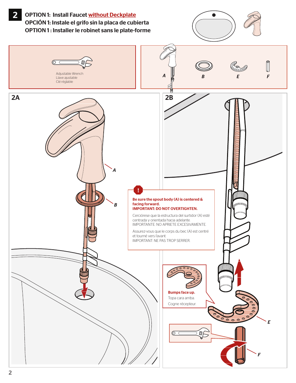 2b 2a | Pfister F-042-BRKK User Manual | Page 2 / 6
