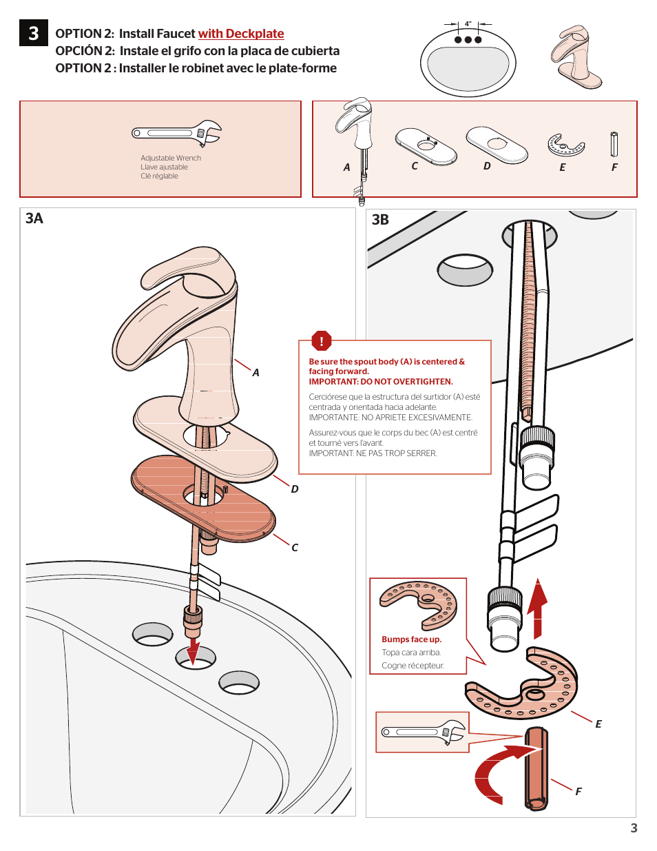 3a 3b | Pfister F-042-BRKK User Manual | Page 3 / 6