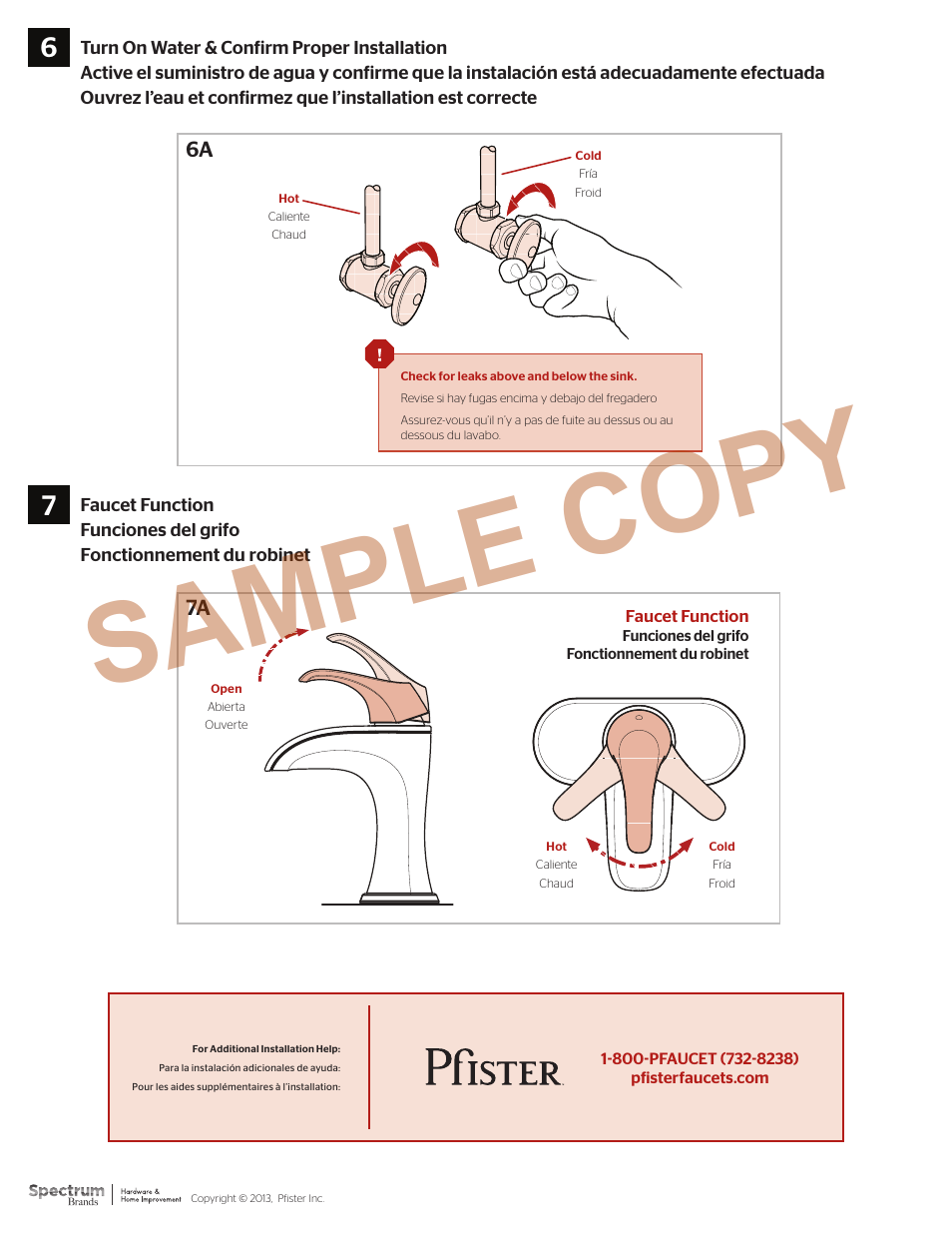 Sample copy | Pfister F-042-BRKK User Manual | Page 6 / 6