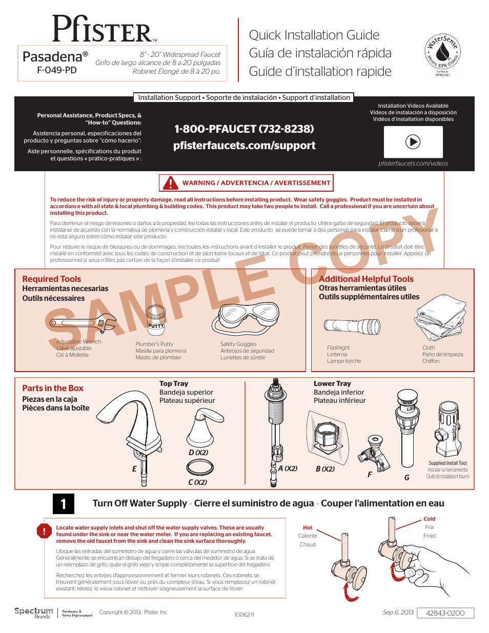 Pfister F-049-PDKK User Manual | 8 pages