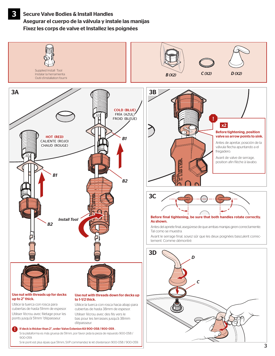 3a 3b 3c | Pfister F-049-PDKK User Manual | Page 3 / 8