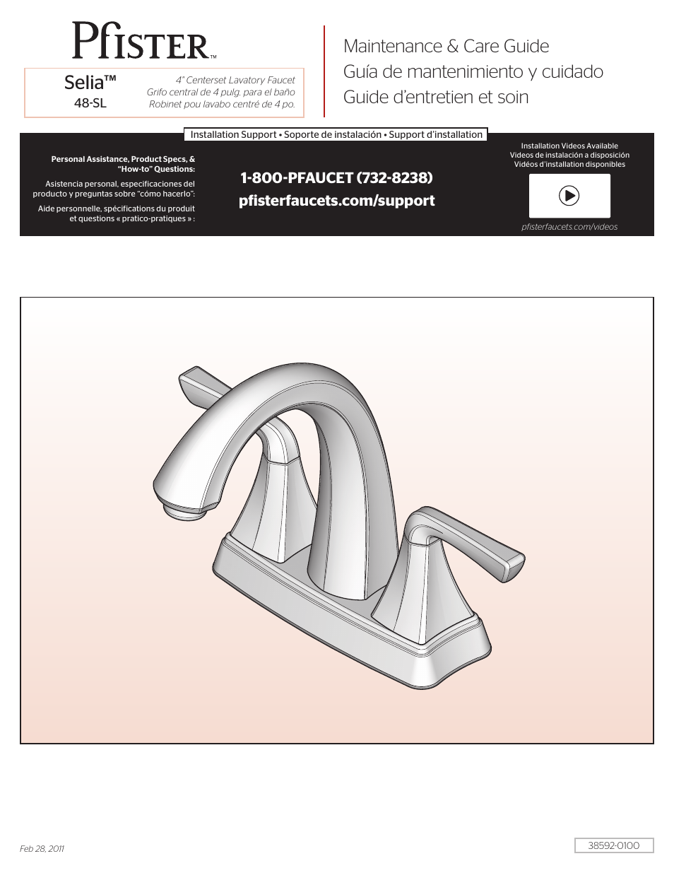 Pfister F-048-SLKK User Manual | 4 pages