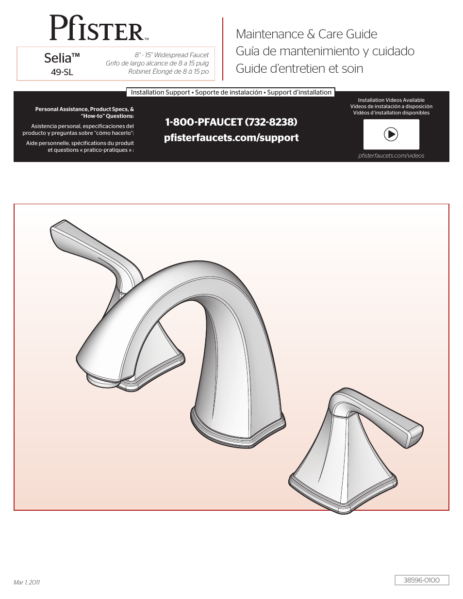 Pfister F-049-SLKK User Manual | 4 pages