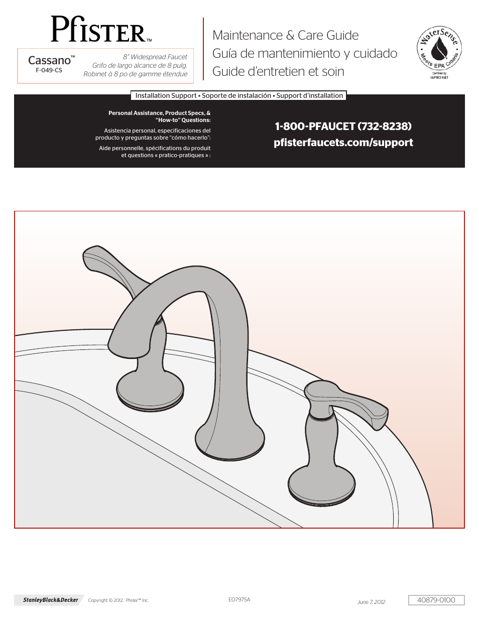 Pfister F-049-CSCC User Manual | 4 pages