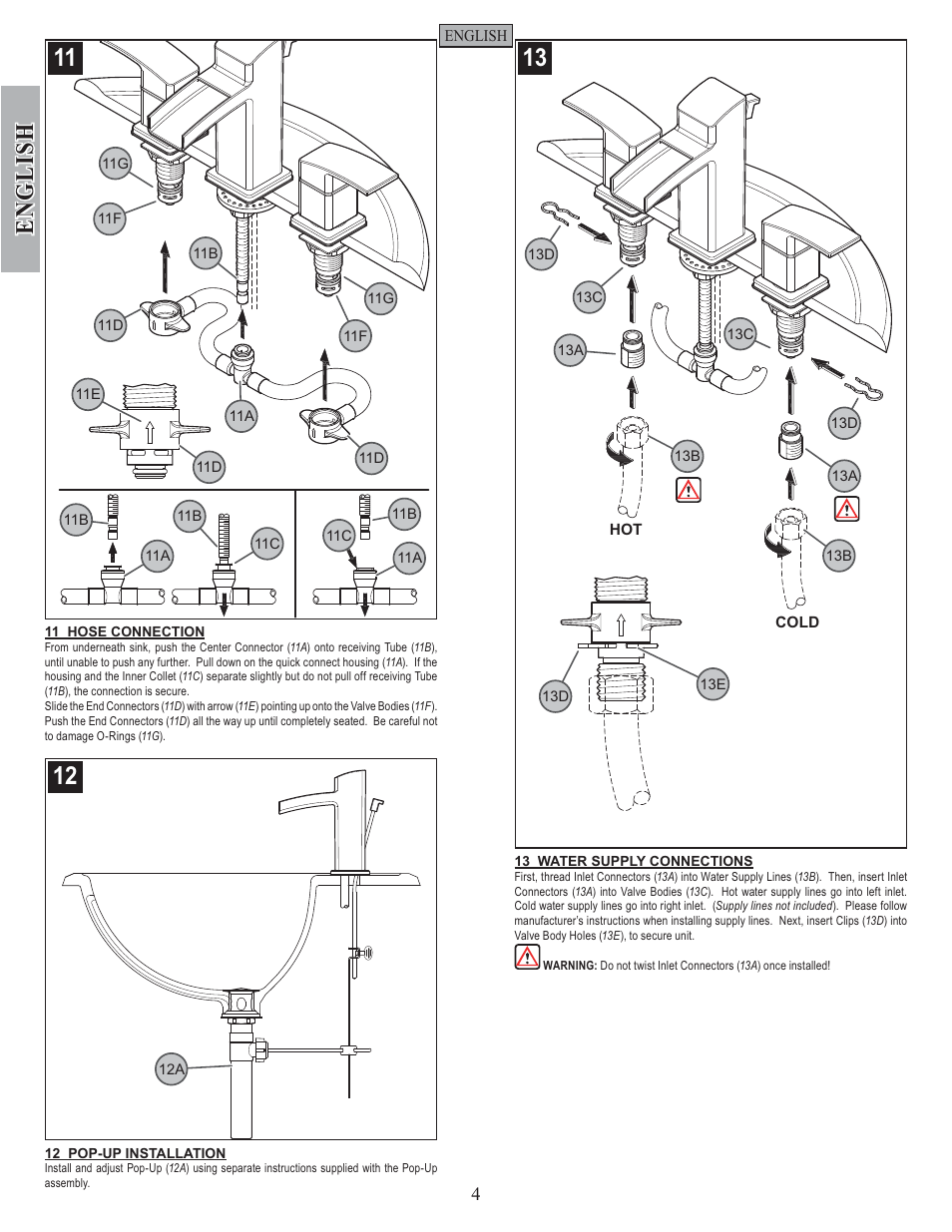 English | Pfister GT49-DF0K User Manual | Page 4 / 14