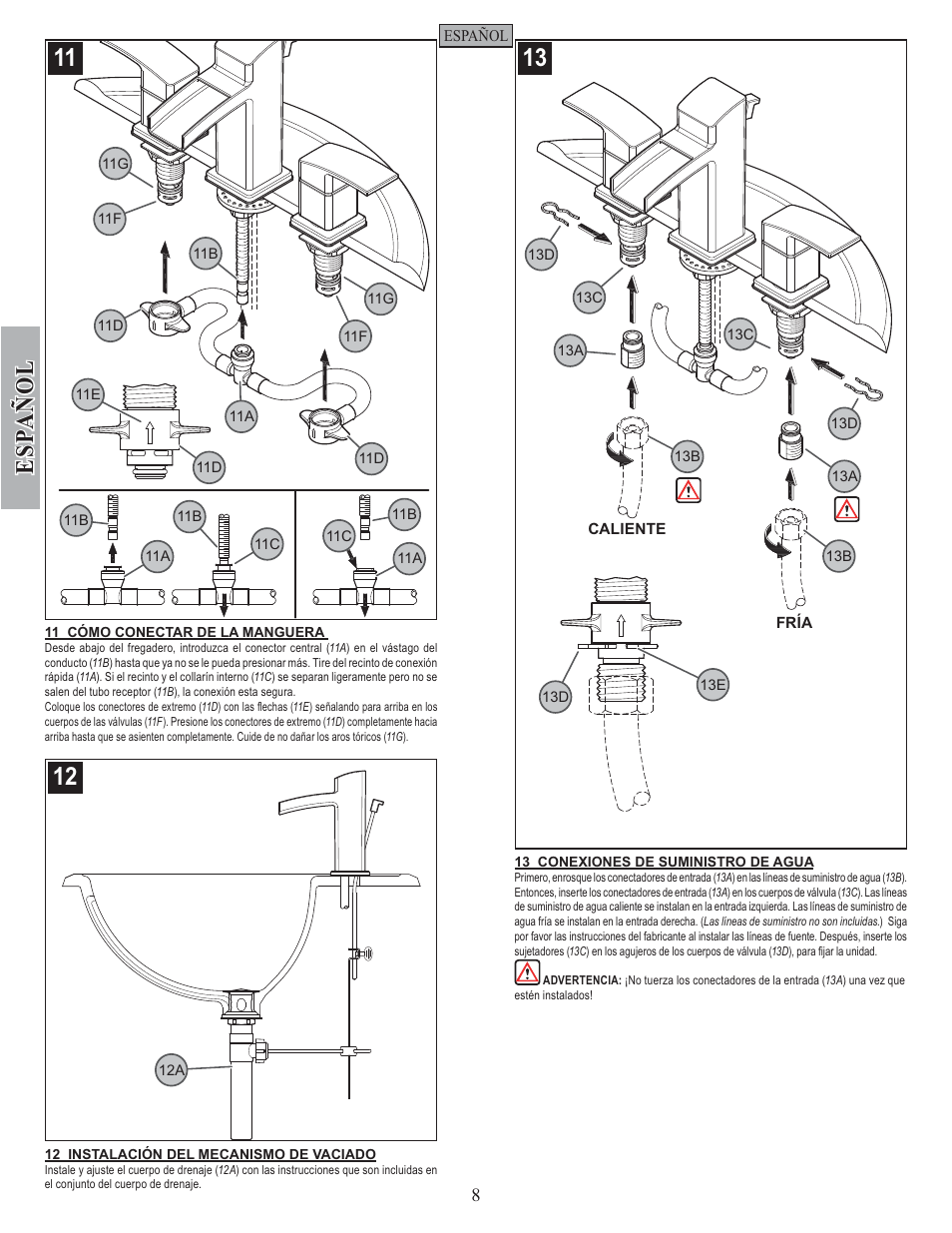 Esp a ñ ol | Pfister GT49-DF0K User Manual | Page 8 / 14