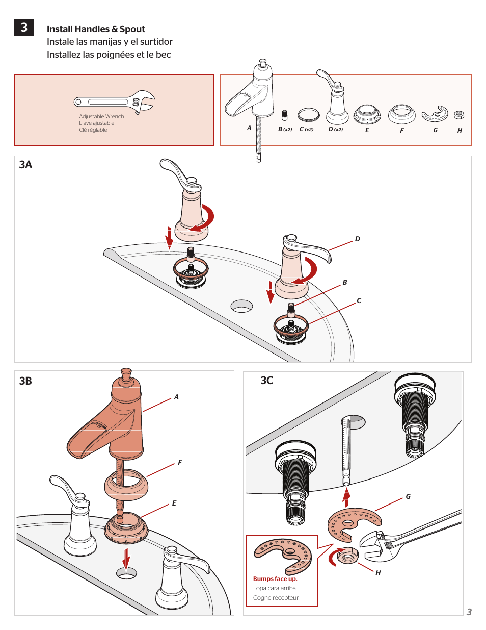 3b 3a 3c | Pfister F-049-YW2K User Manual | Page 3 / 8
