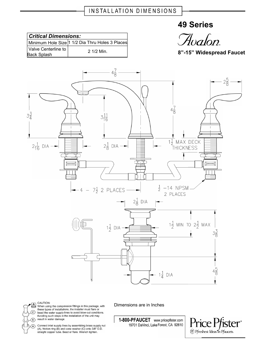 Pfister GT49-CB0K User Manual | 1 page