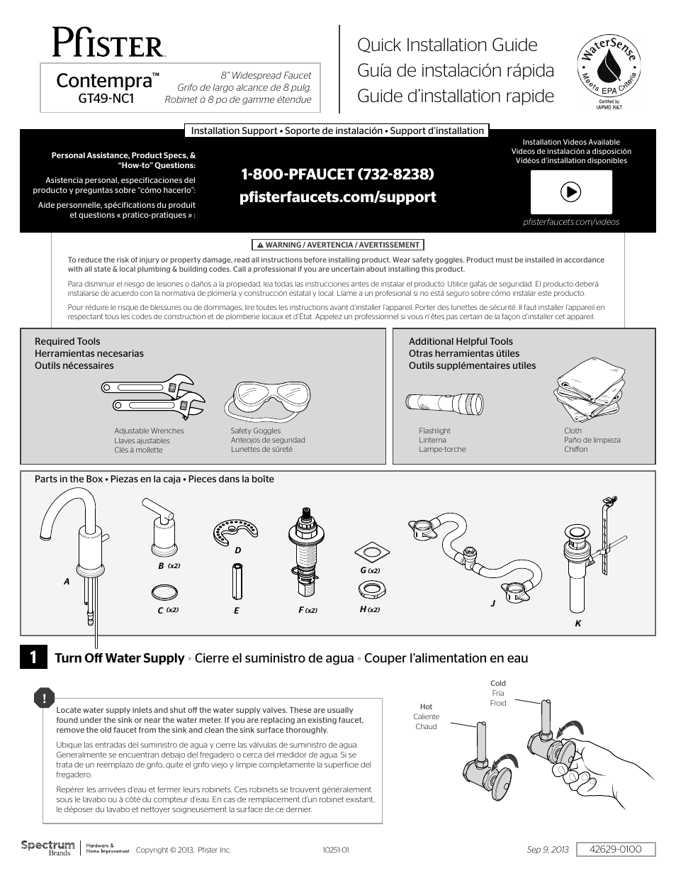 Pfister GT49-NC1C User Manual | 8 pages