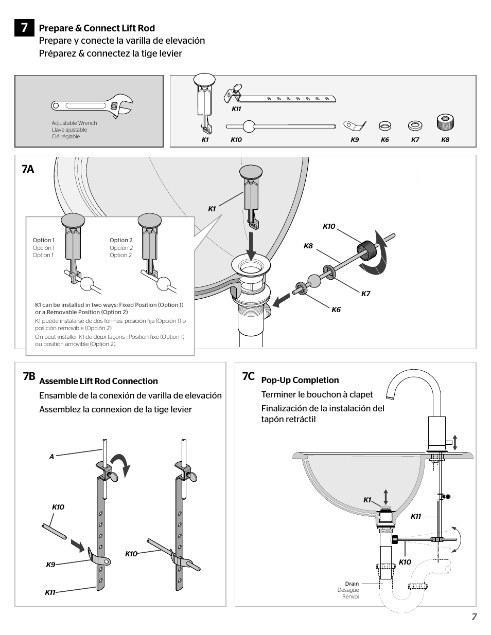 7a 7b 7c | Pfister GT49-NC1C User Manual | Page 7 / 8