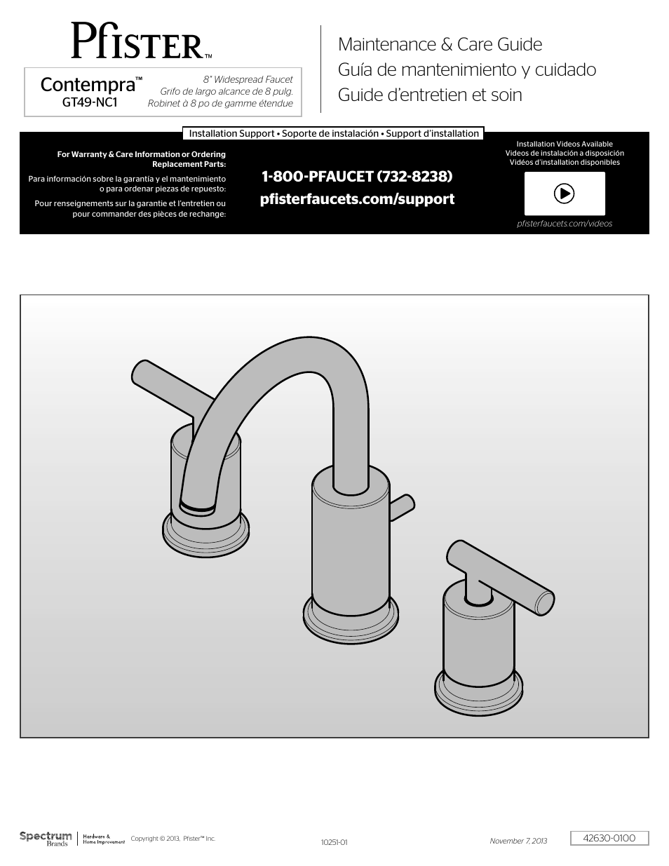 Pfister GT49-NC1C User Manual | 4 pages