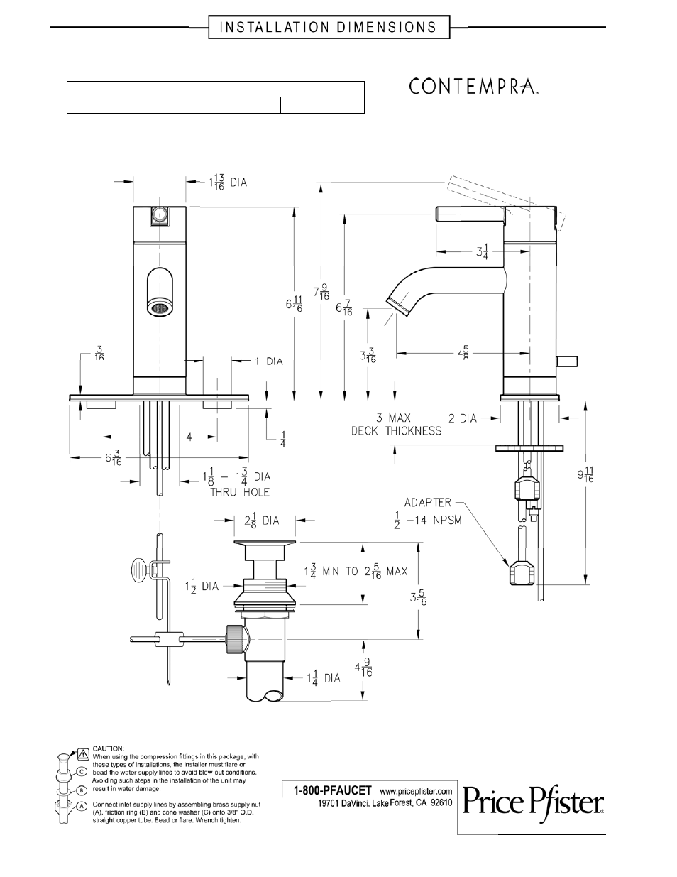 Pfister GT42-NK00 User Manual | 2 pages