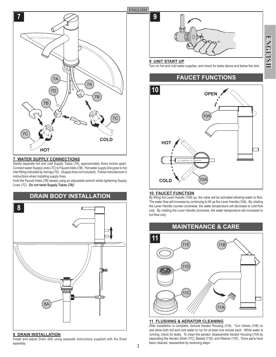 En g li sh | Pfister GT42-NK00 User Manual | Page 3 / 12