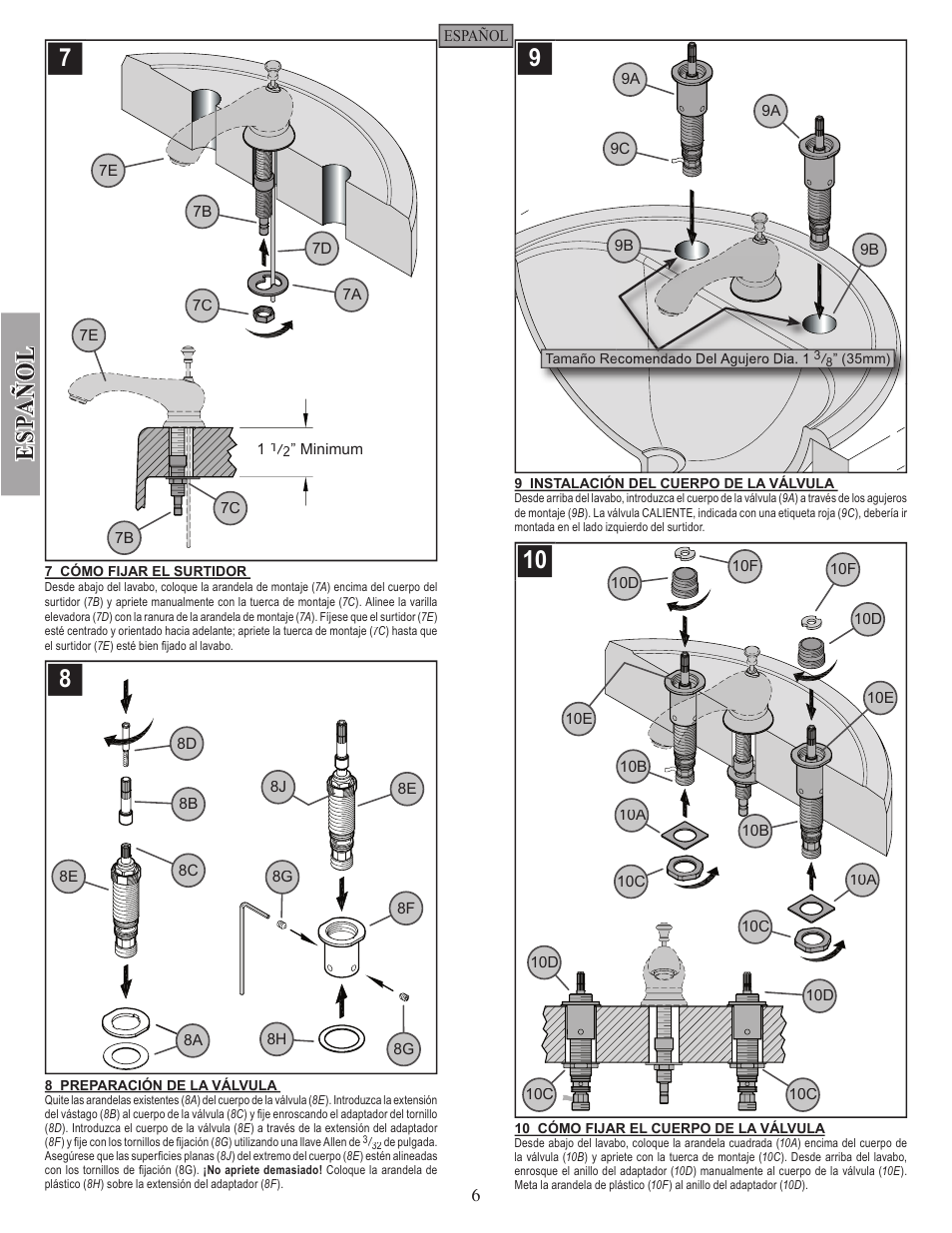 Es pa es pa | Pfister GT49-FE0K User Manual | Page 6 / 10
