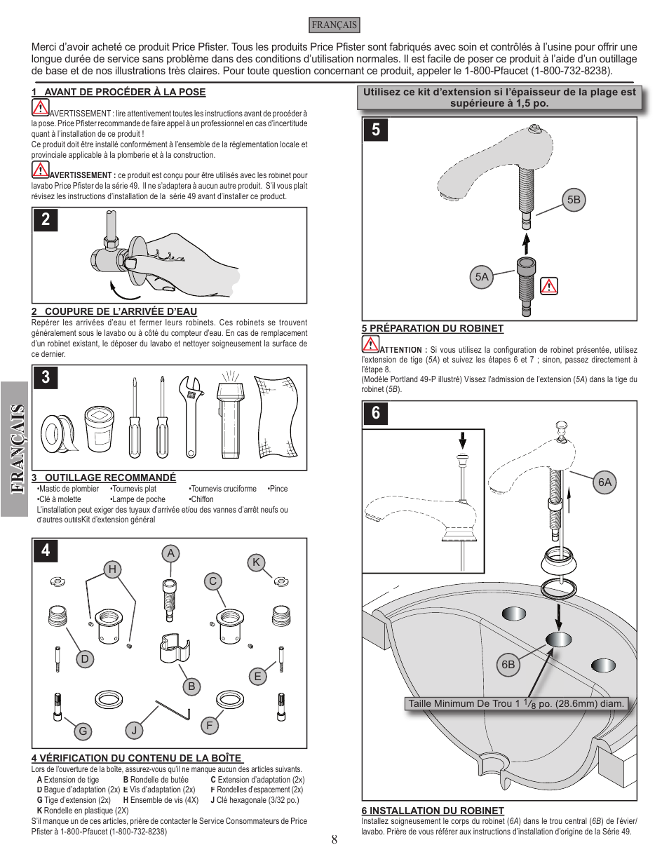 Fr a n fr a n | Pfister GT49-FE0K User Manual | Page 8 / 10