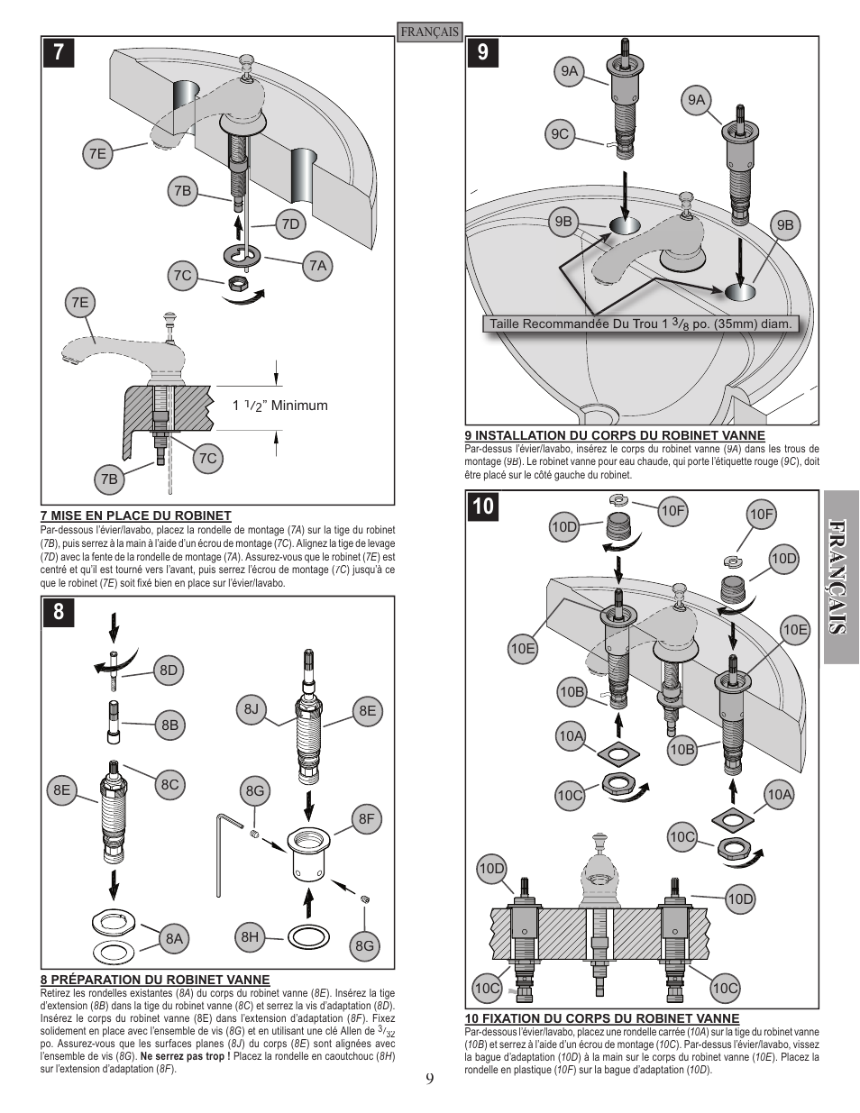 Fr a n fr a n | Pfister GT49-FE0K User Manual | Page 9 / 10