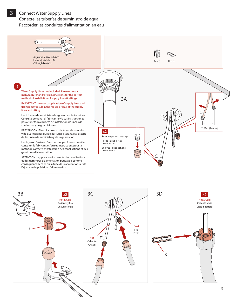 3b 3c 3d | Pfister GT40-FE0K User Manual | Page 3 / 4