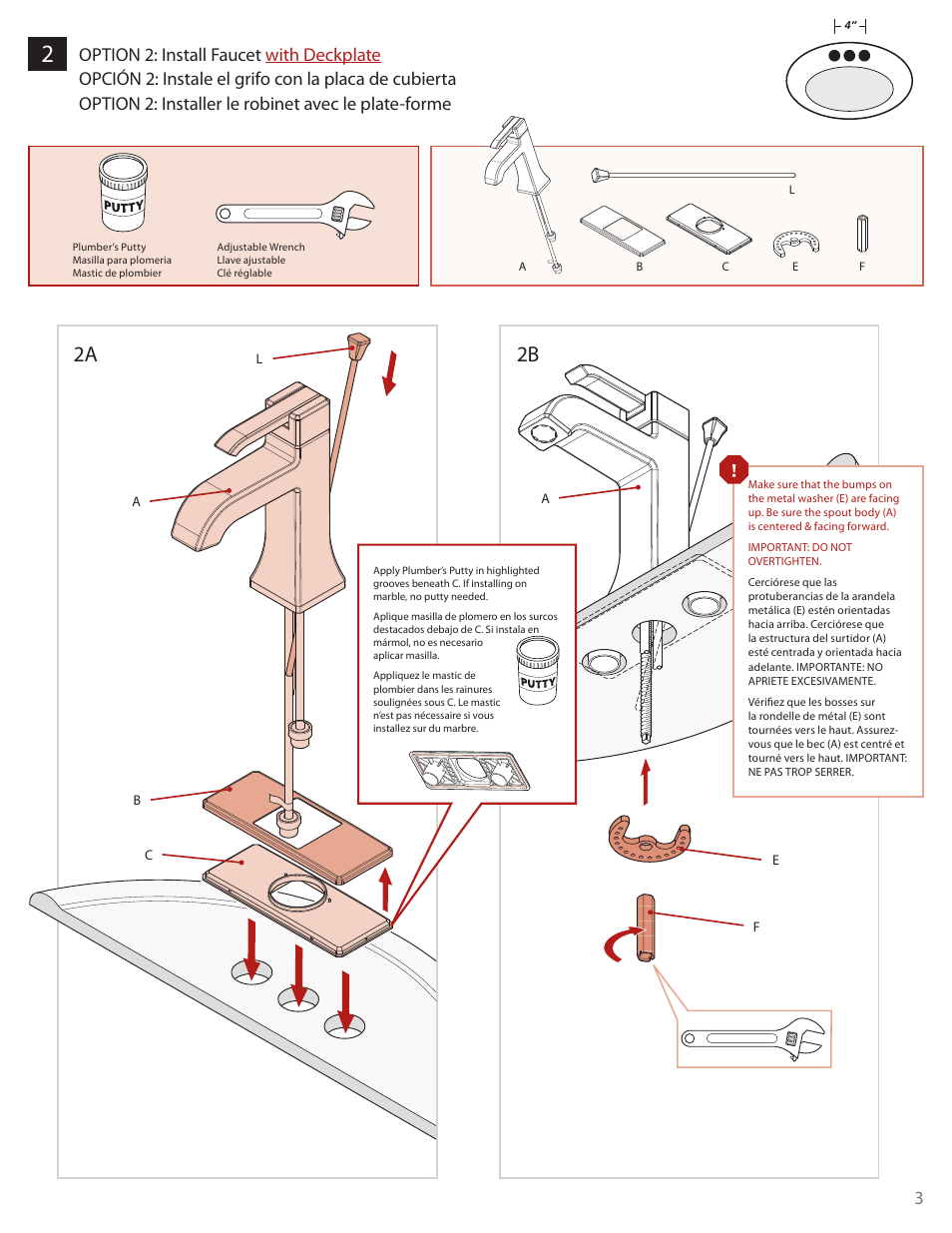 2a 2b | Pfister GT42-FE0K User Manual | Page 3 / 8