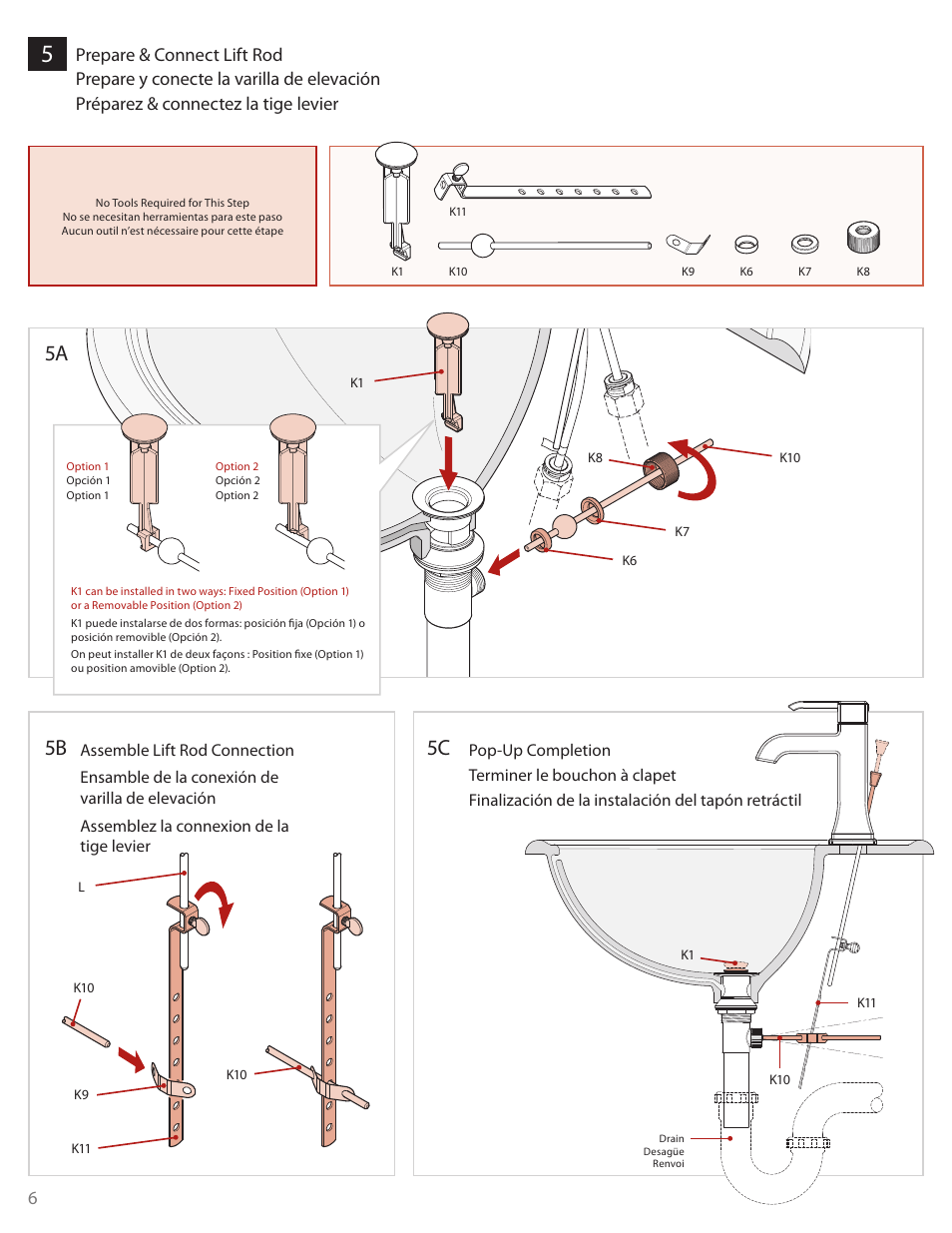 5a 5b 5c | Pfister GT42-FE0K User Manual | Page 6 / 8