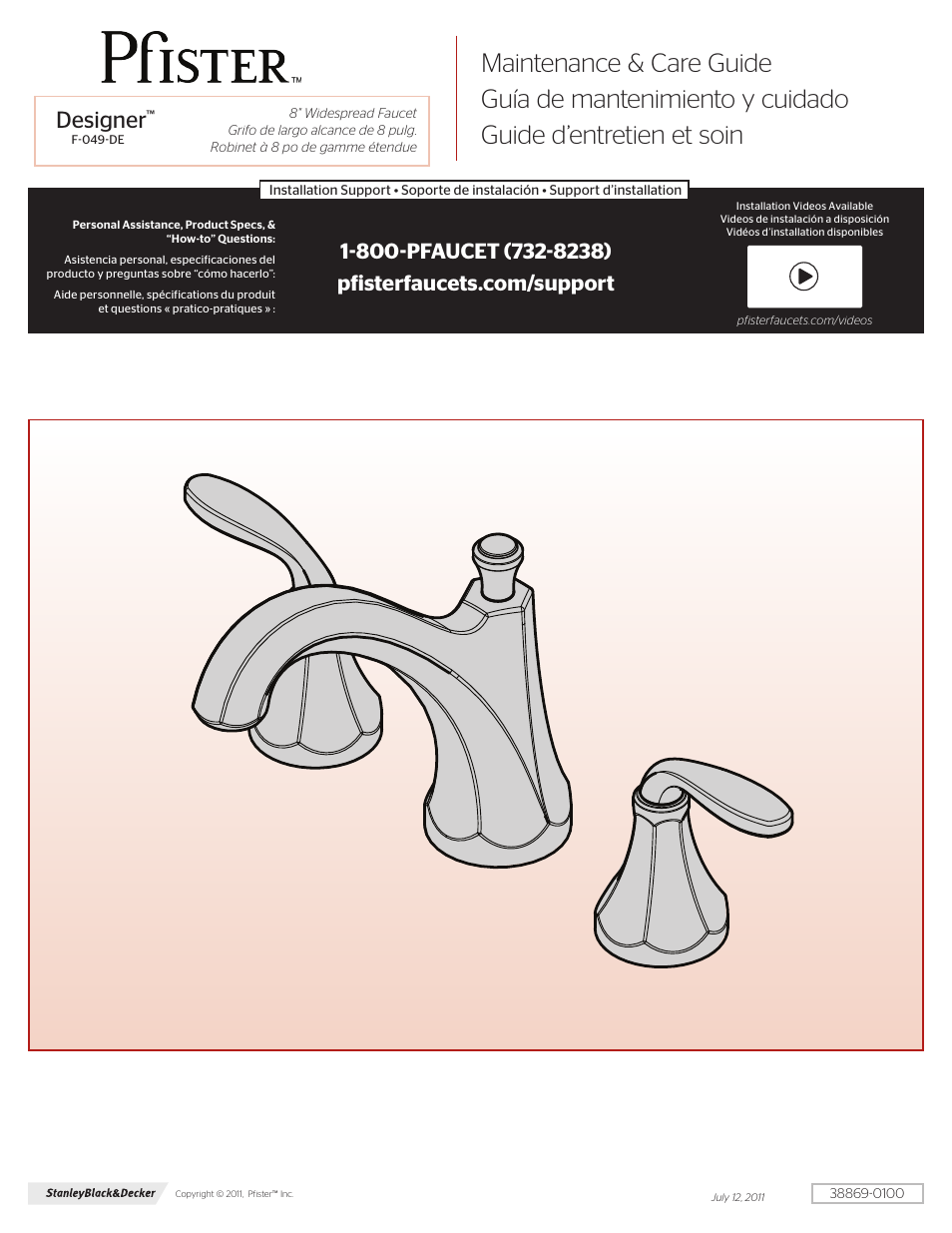 Pfister F-049-DECC User Manual | 4 pages