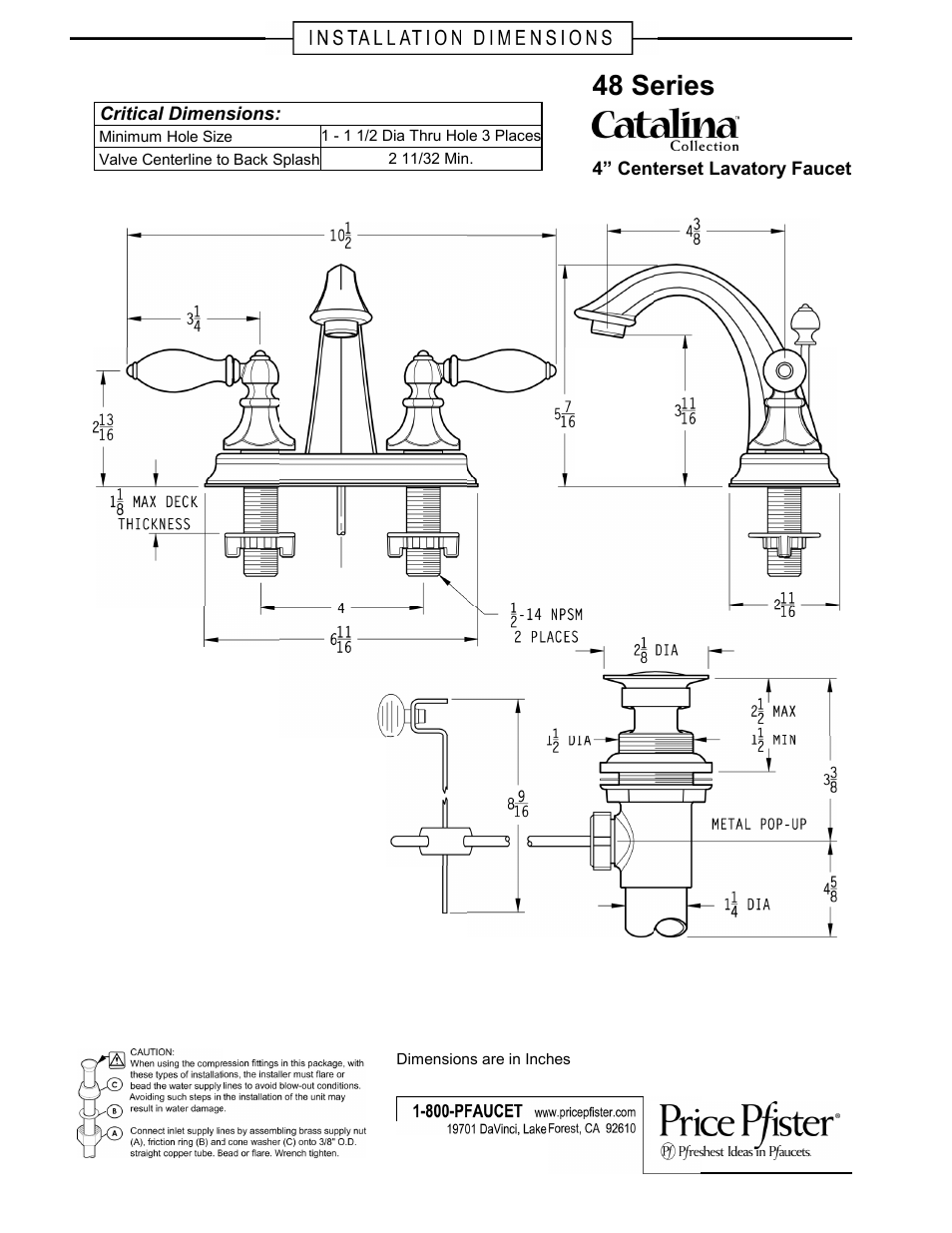 Pfister GT48-E0BK User Manual | 1 page