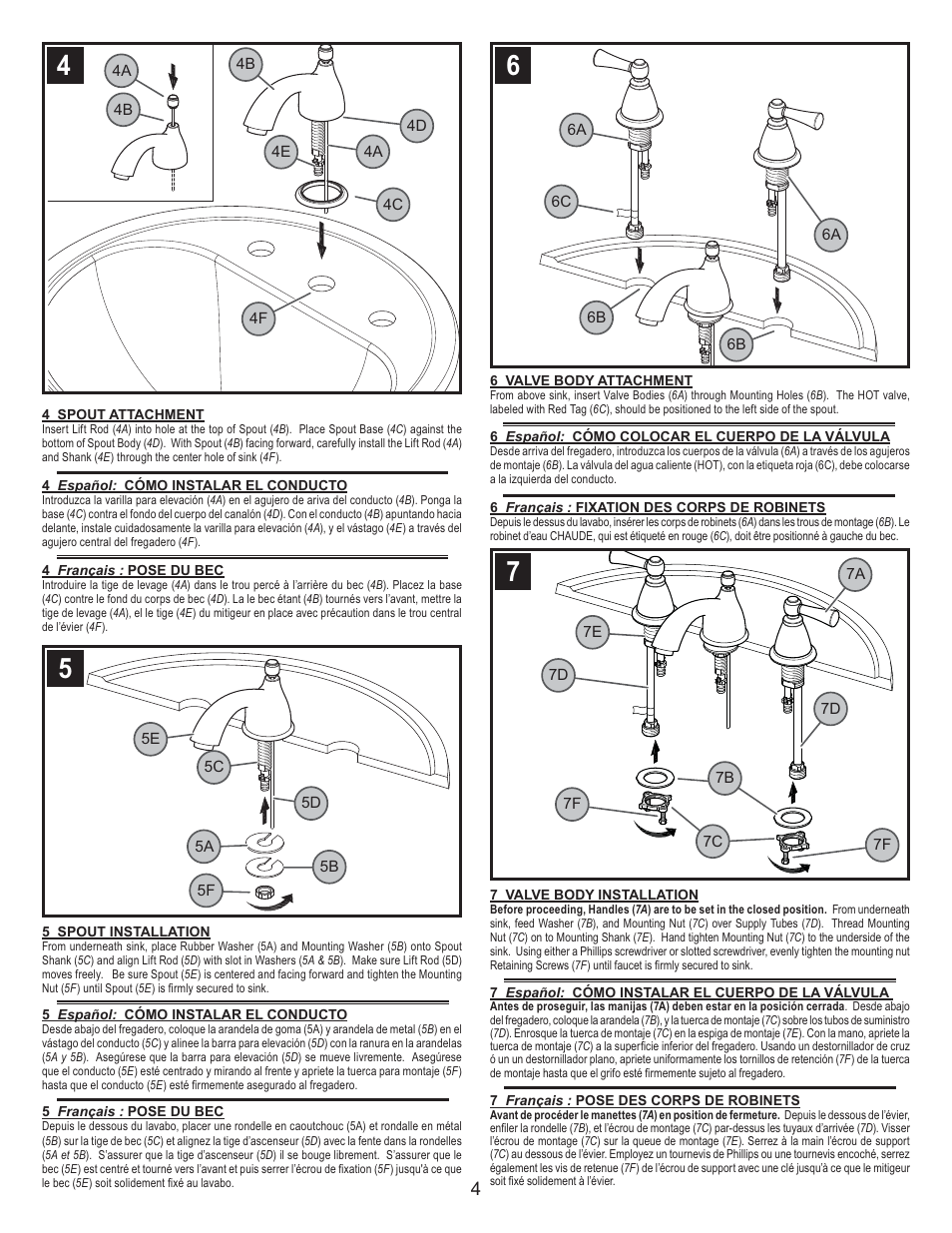 Pfister F-WL8-700C User Manual | Page 4 / 6