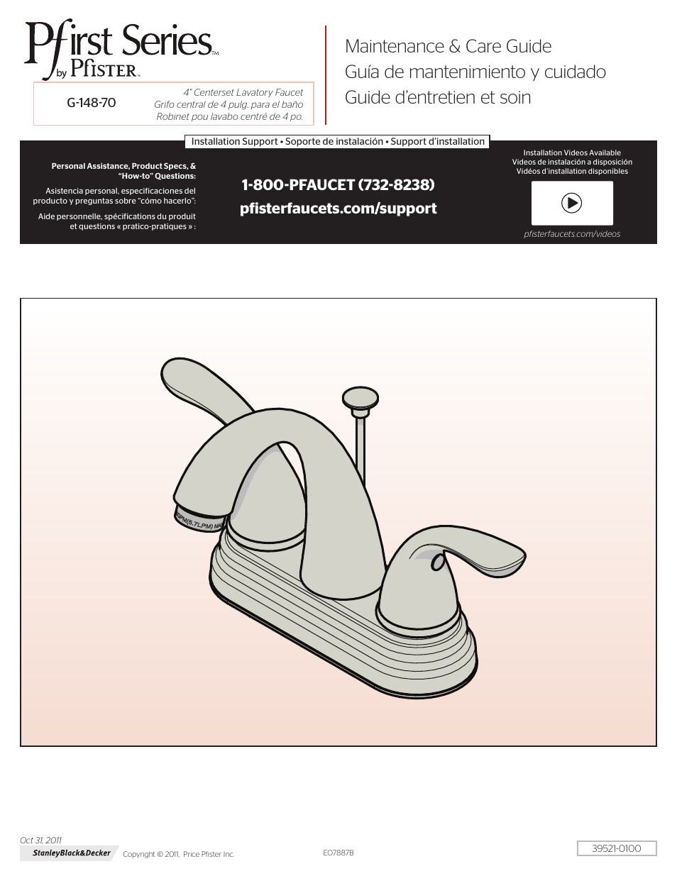 Pfister G148-7000 User Manual | 4 pages
