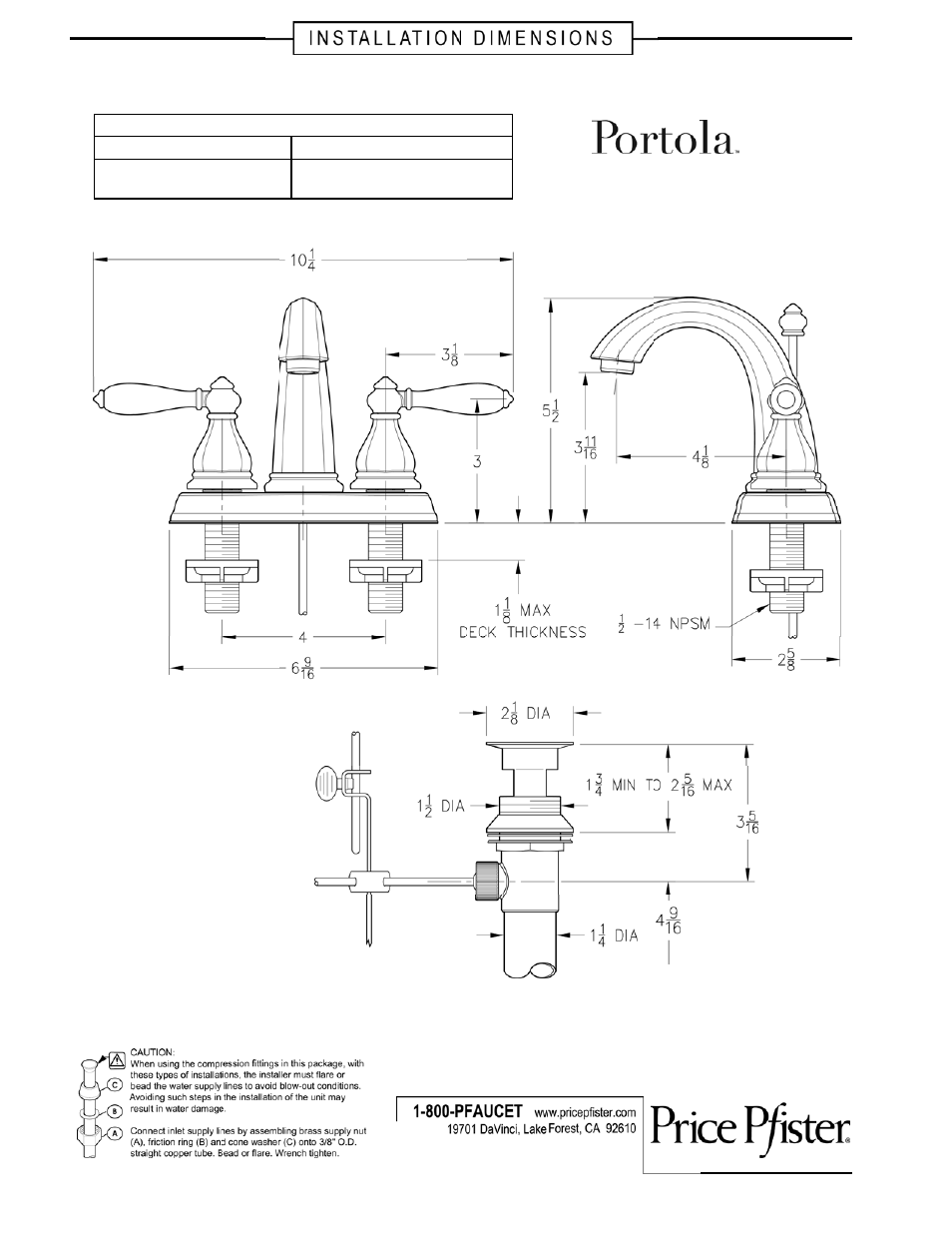 Pfister GT48-RP0K User Manual | 1 page