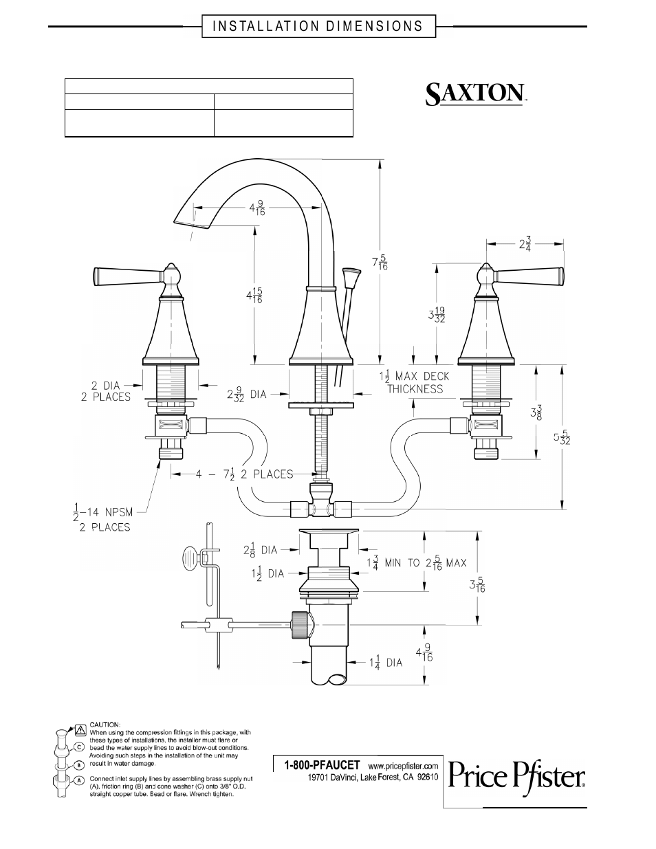 Pfister GT49-GL0K User Manual | 2 pages