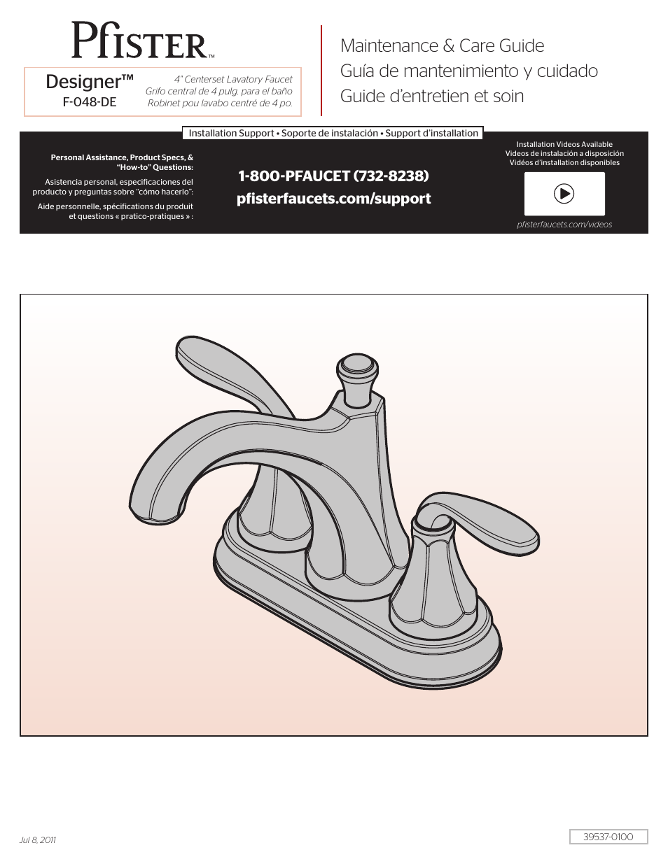 Pfister F-048-DECC User Manual | 4 pages