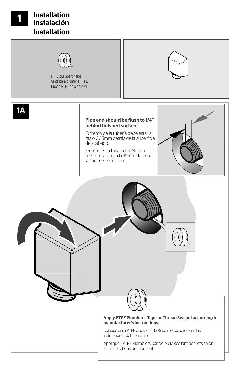 Installation instalación installation | Pfister 016-17FK User Manual | Page 2 / 4