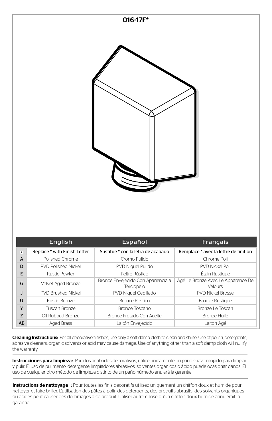 Pfister 016-17FK User Manual | Page 3 / 4