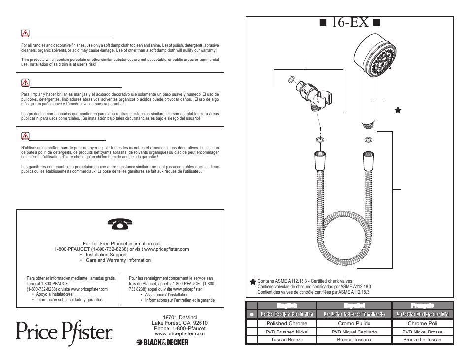 Pfister 016-EX1K User Manual | Page 4 / 4