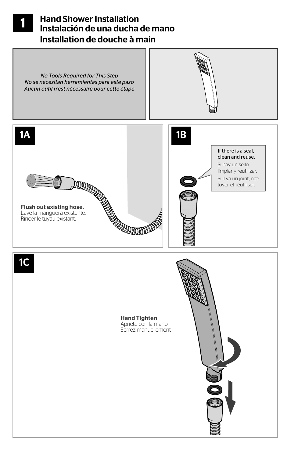 1a 1b | Pfister 016-FW1K User Manual | Page 2 / 4