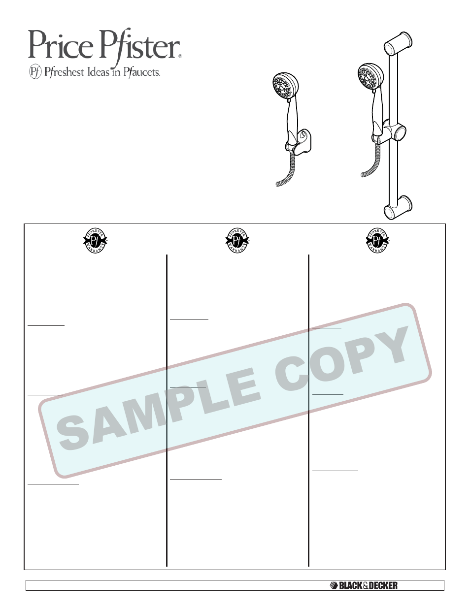 Pfister 016-300K User Manual | 12 pages