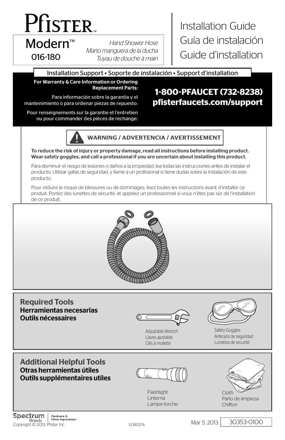 Pfister 016-180D User Manual | 4 pages