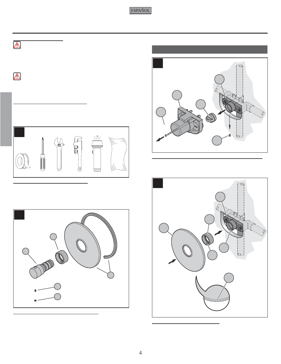 Es p a esp a ññ o l ol, Pasos para instalación | Pfister R89-9THK User Manual | Page 4 / 8