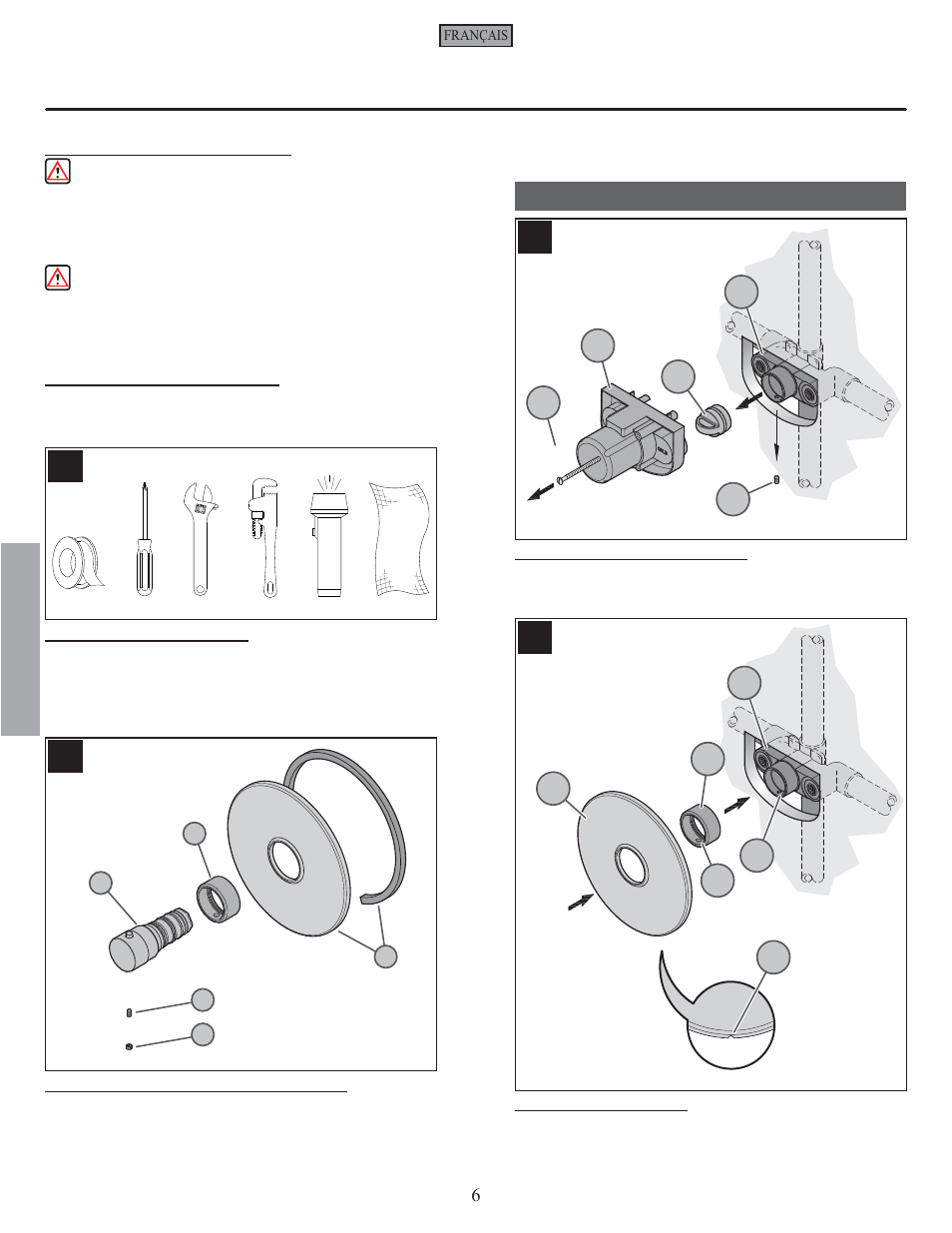 Fr a n fran çç a is ais, Étapes de la pose | Pfister R89-9THK User Manual | Page 6 / 8