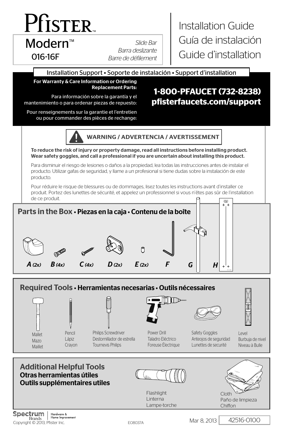 Pfister 016-16FK User Manual | 4 pages