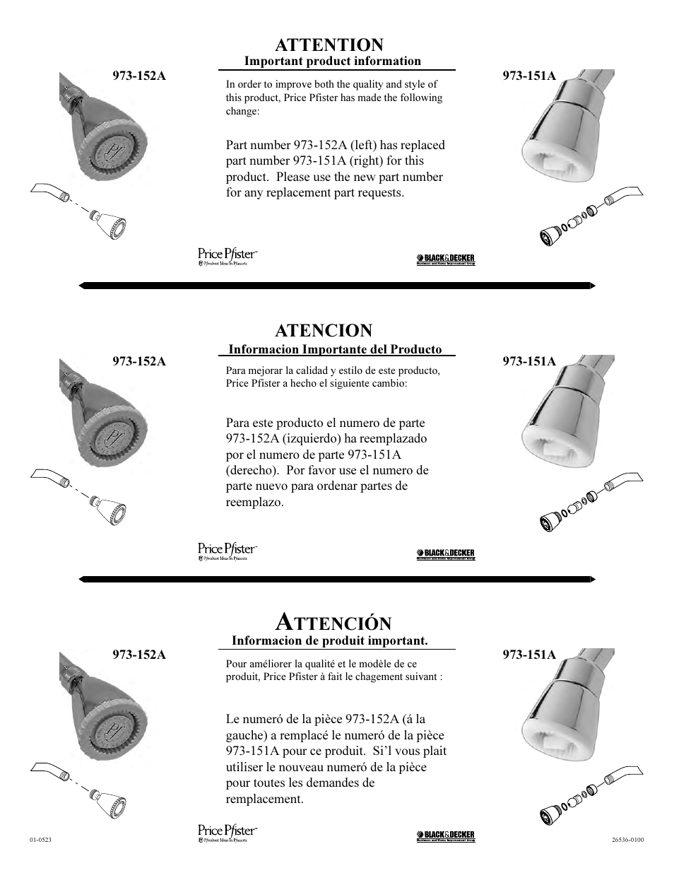 Pfister 015-250K User Manual | 1 page