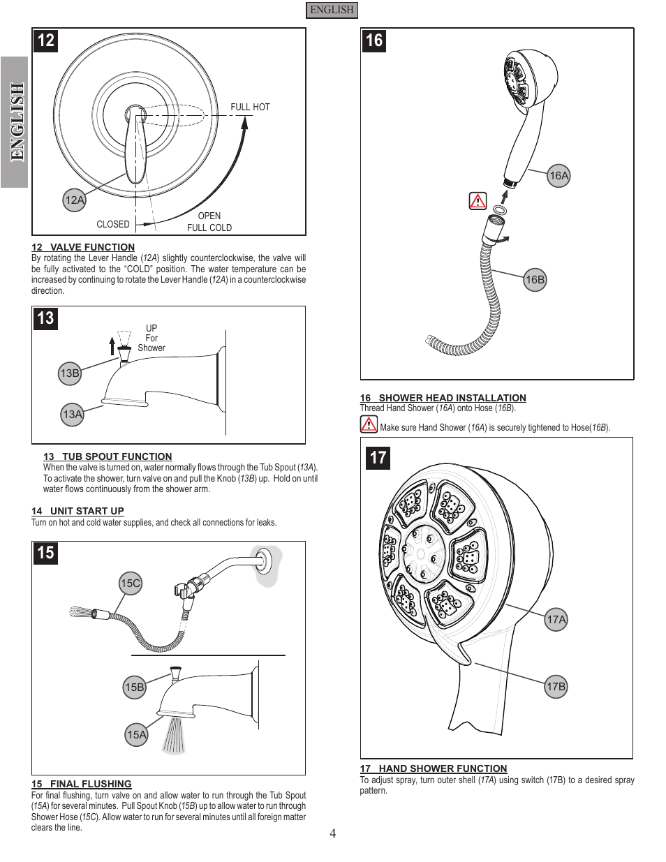 En g li sh | Pfister 8P8-PHHK User Manual | Page 4 / 14