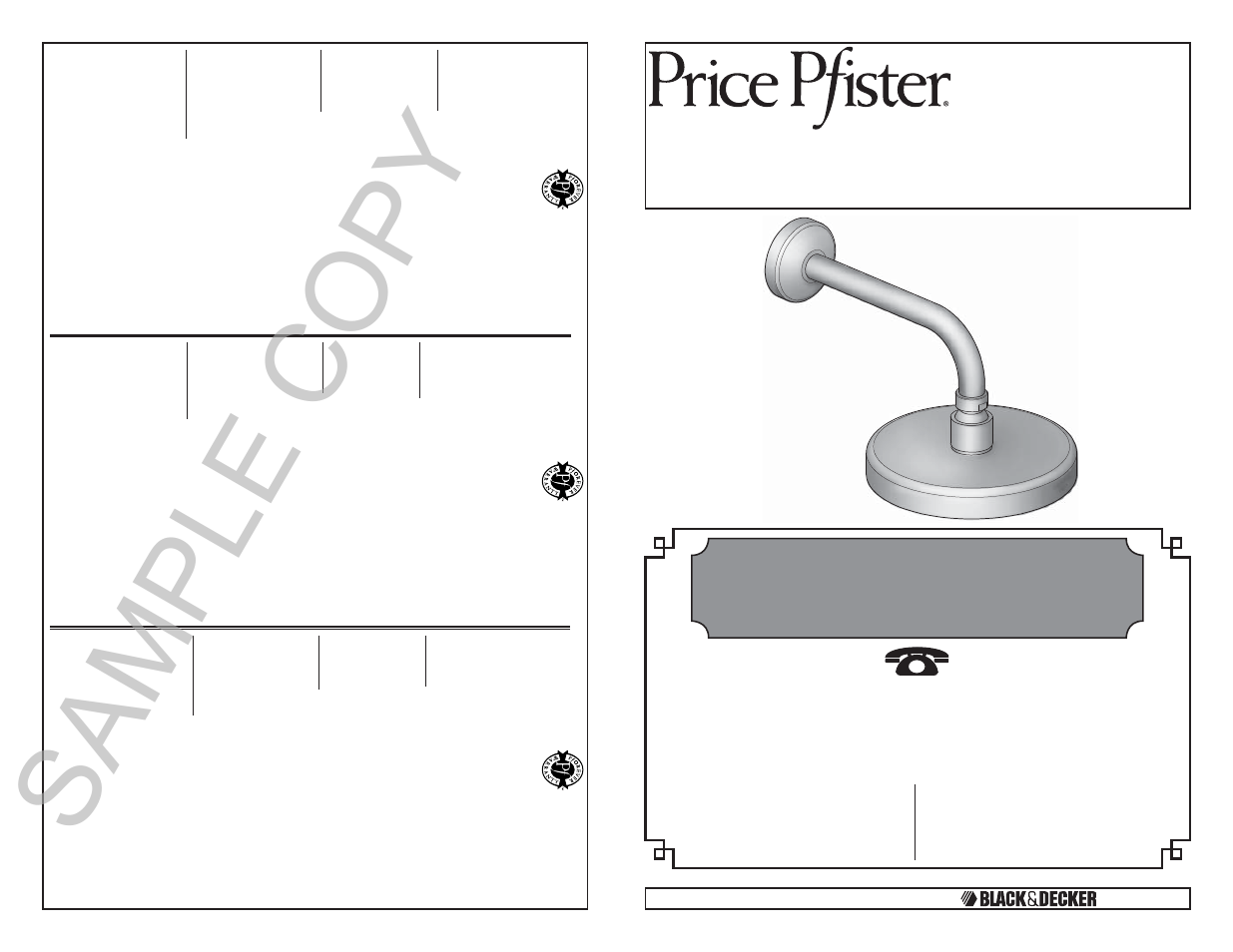 Pfister 015-TH1K User Manual | 2 pages