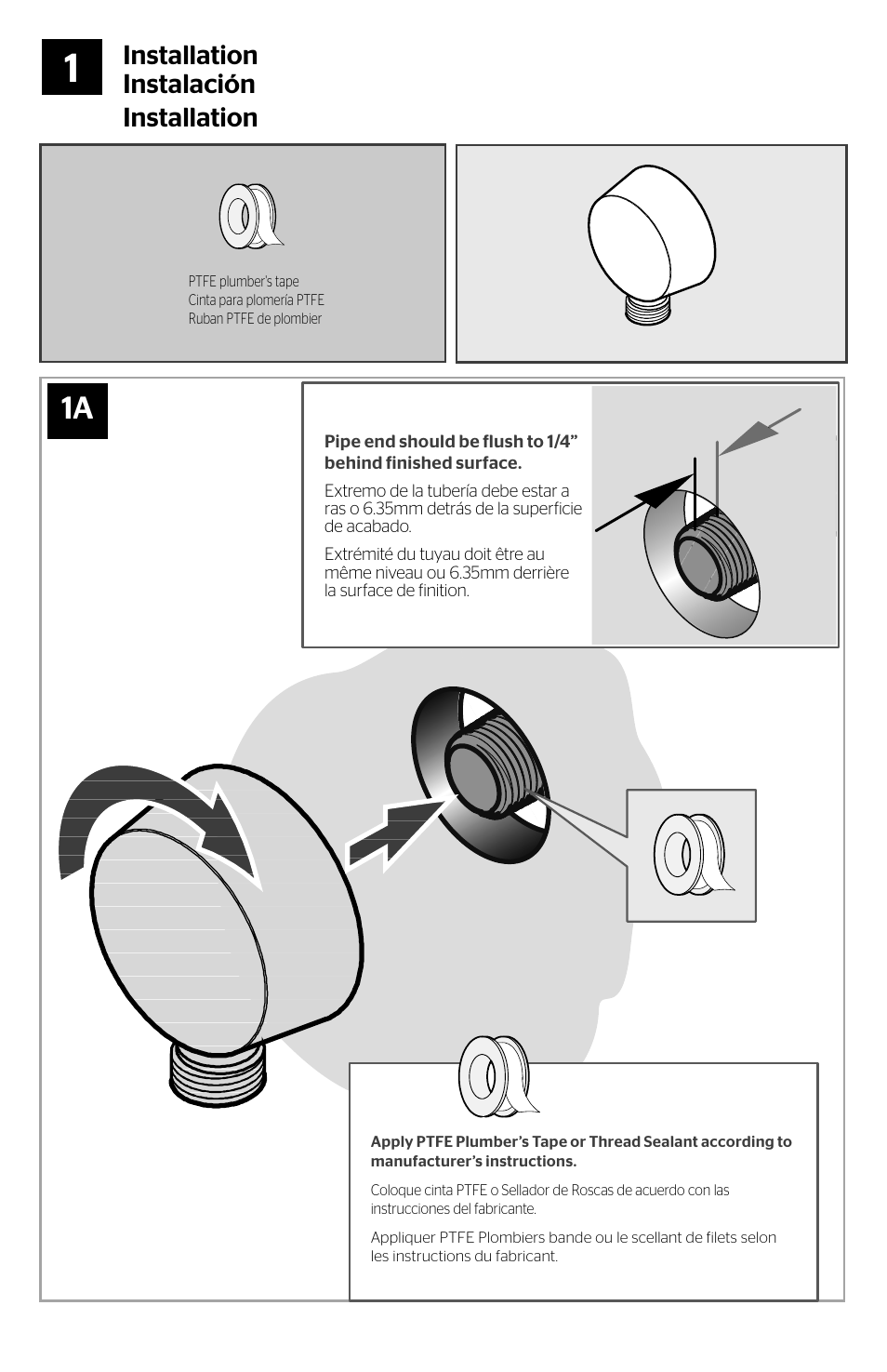 Installation instalación installation | Pfister 016-170D User Manual | Page 2 / 4