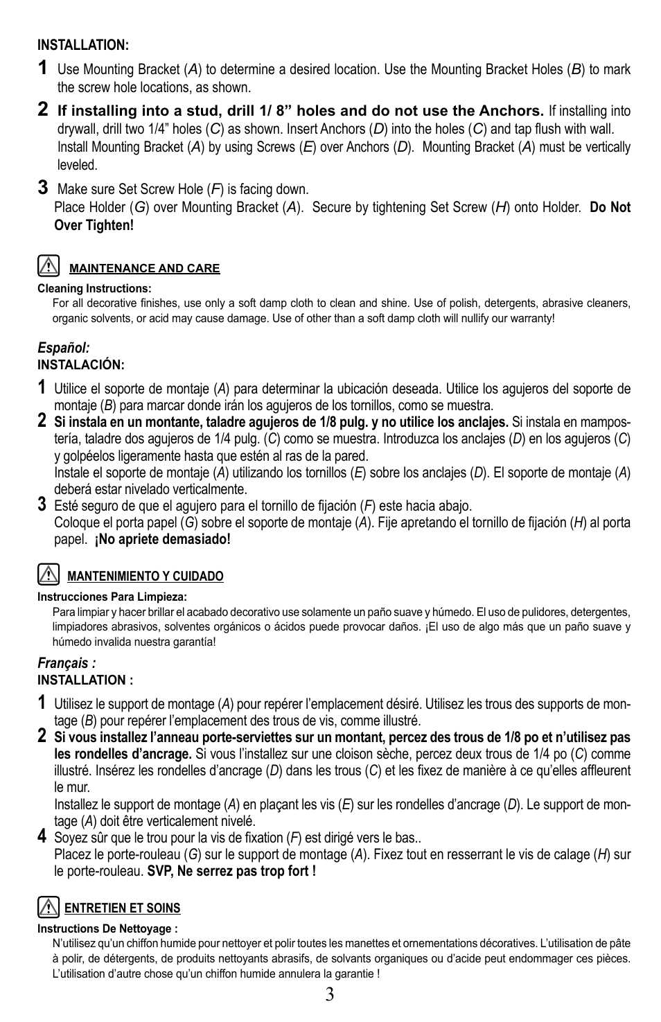 Pfister BRB-P2KK User Manual | Page 3 / 4